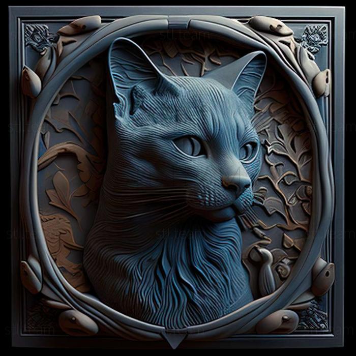 3D model Russian Blue cat (STL)